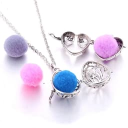 image-Women Aromatherapy perfume Essential Oil Diffuser Locket Hollow Cage Aroma Diffuser Locket Pendants For Making Jewelry DIY