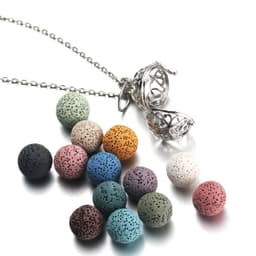 image-Women Aromatherapy perfume Essential Oil Diffuser Locket Hollow Cage Aroma Diffuser Locket Pendants For Making Jewelry DIY