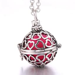 image-Women Aromatherapy perfume Essential Oil Diffuser Locket Hollow Cage Aroma Diffuser Locket Pendants For Making Jewelry DIY