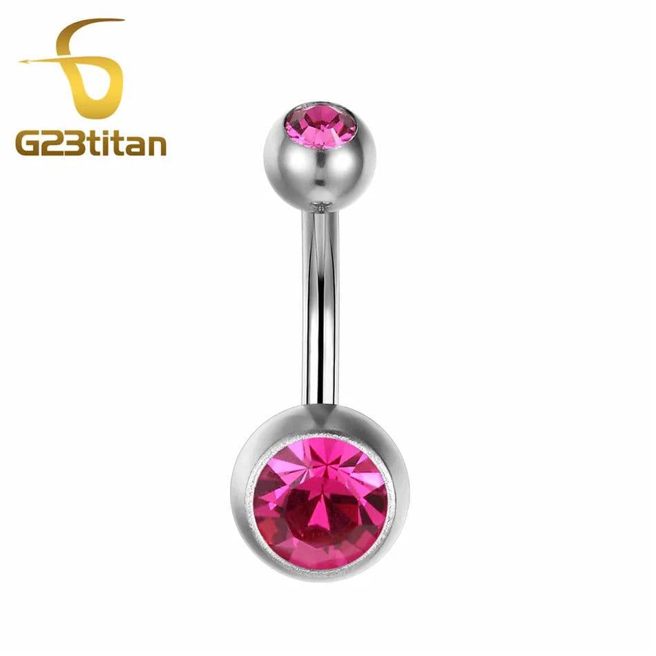 image-G23titan 15 Colors Medical Titanium Zirconia Navel Piercing Barbell Surgical Steel Belly Button Rings Top Quality Body Jewelry