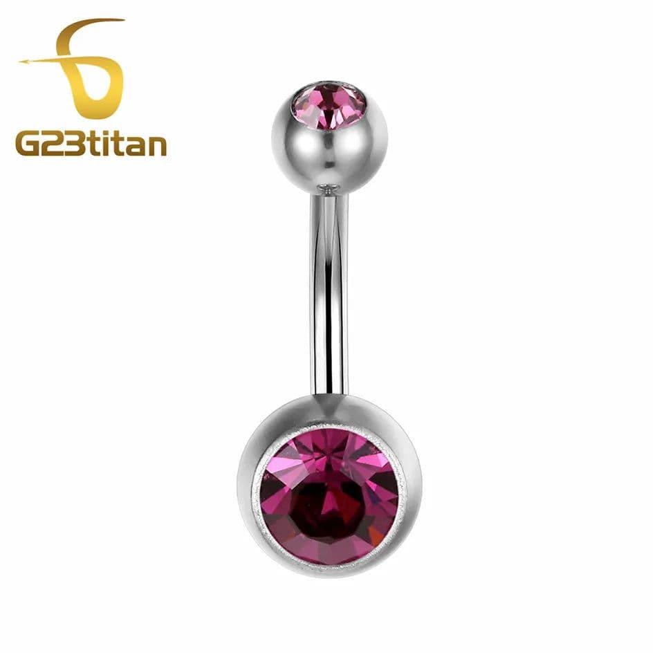 image-G23titan 15 Colors Medical Titanium Zirconia Navel Piercing Barbell Surgical Steel Belly Button Rings Top Quality Body Jewelry
