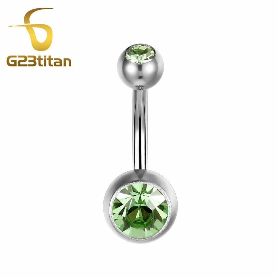 image-G23titan 15 Colors Medical Titanium Zirconia Navel Piercing Barbell Surgical Steel Belly Button Rings Top Quality Body Jewelry
