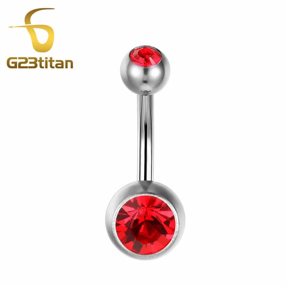 image-G23titan 15 Colors Medical Titanium Zirconia Navel Piercing Barbell Surgical Steel Belly Button Rings Top Quality Body Jewelry