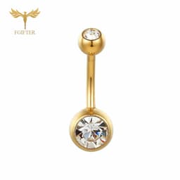 image-G23titan 15 Colors Medical Titanium Zirconia Navel Piercing Barbell Surgical Steel Belly Button Rings Top Quality Body Jewelry