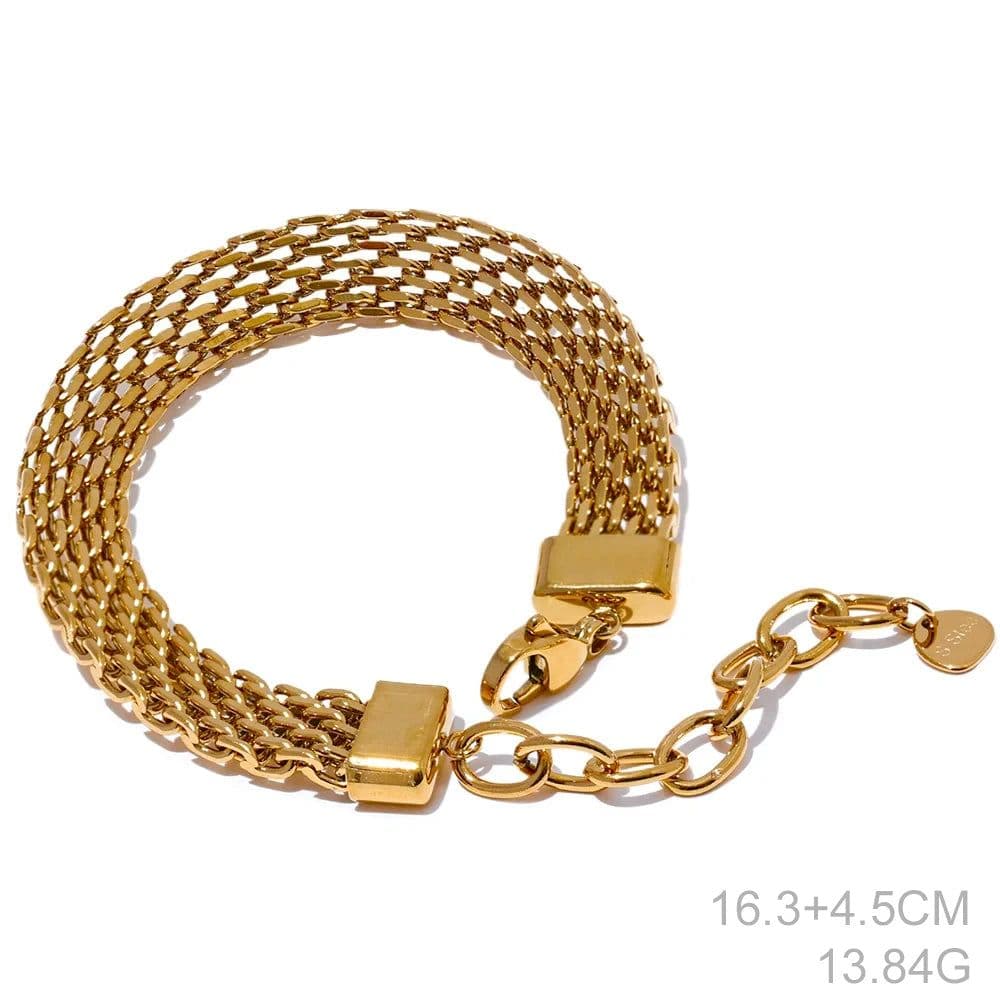 image-Yhpup Waterproof Stainless Steel Metal Cuban Chain Wide Neck Necklace Gold Silver Color Trendy Texture Statement Jewelry Gift
