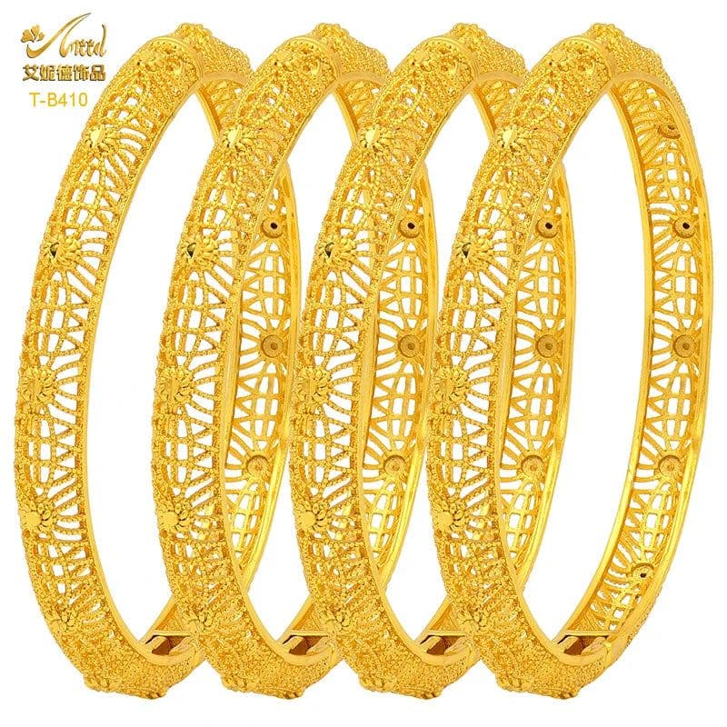 image-ANIID Dubai 24K Gold Color Bracelets For Women Luxury Jewelry Designers Indian Bangles African Arabic Wholesale Wedding Bridal