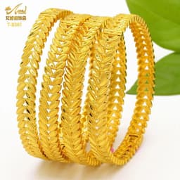 image-ANIID Dubai 24K Gold Color Bracelets For Women Luxury Jewelry Designers Indian Bangles African Arabic Wholesale Wedding Bridal