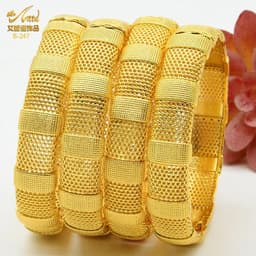 image-ANIID Dubai 24K Gold Color Bracelets For Women Luxury Jewelry Designers Indian Bangles African Arabic Wholesale Wedding Bridal
