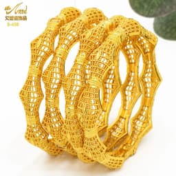 image-ANIID Dubai 24K Gold Color Bracelets For Women Luxury Jewelry Designers Indian Bangles African Arabic Wholesale Wedding Bridal