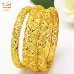 image-ANIID Dubai 24K Gold Color Bracelets For Women Luxury Jewelry Designers Indian Bangles African Arabic Wholesale Wedding Bridal