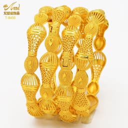 image-ANIID Dubai 24K Gold Color Bracelets For Women Luxury Jewelry Designers Indian Bangles African Arabic Wholesale Wedding Bridal