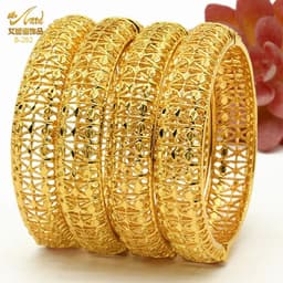 image-ANIID Dubai 24K Gold Color Bracelets For Women Luxury Jewelry Designers Indian Bangles African Arabic Wholesale Wedding Bridal
