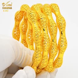 image-ANIID Dubai 24K Gold Color Bracelets For Women Luxury Jewelry Designers Indian Bangles African Arabic Wholesale Wedding Bridal