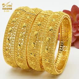 image-ANIID Dubai 24K Gold Color Bracelets For Women Luxury Jewelry Designers Indian Bangles African Arabic Wholesale Wedding Bridal