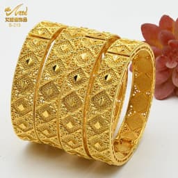 image-ANIID Dubai 24K Gold Color Bracelets For Women Luxury Jewelry Designers Indian Bangles African Arabic Wholesale Wedding Bridal