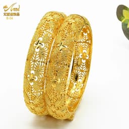 image-ANIID Dubai 24K Gold Color Bracelets For Women Luxury Jewelry Designers Indian Bangles African Arabic Wholesale Wedding Bridal