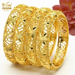 image-ANIID Dubai 24K Gold Color Bracelets For Women Luxury Jewelry Designers Indian Bangles African Arabic Wholesale Wedding Bridal