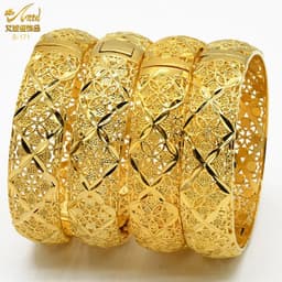 image-ANIID Dubai 24K Gold Color Bracelets For Women Luxury Jewelry Designers Indian Bangles African Arabic Wholesale Wedding Bridal