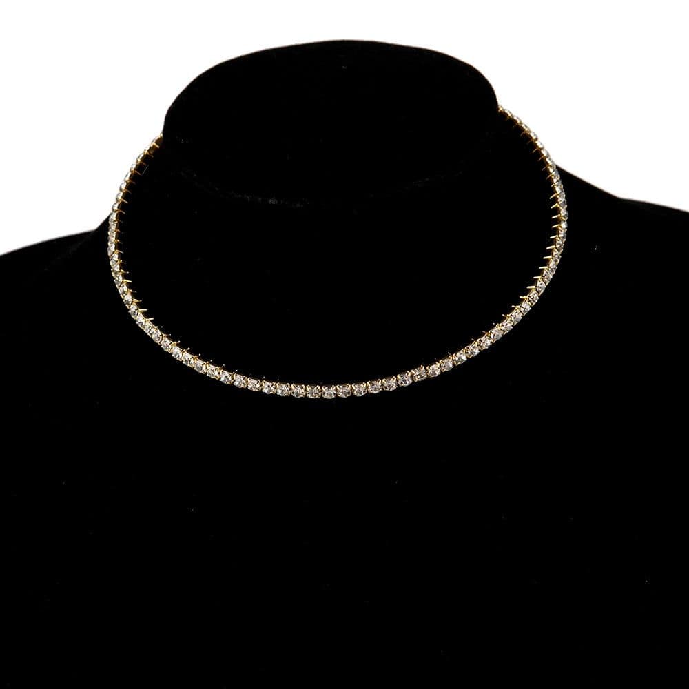 image-Rhinestone Choker Necklaces Torques Collar Women Statement Jewelry Girl Imitation Pearls Necklace 5 Styles