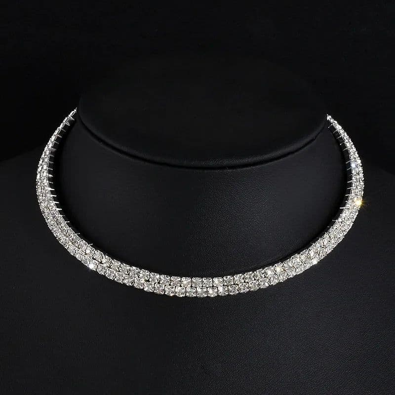 image-Rhinestone Choker Necklaces Torques Collar Women Statement Jewelry Girl Imitation Pearls Necklace 5 Styles