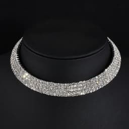 image-Rhinestone Choker Necklaces Torques Collar Women Statement Jewelry Girl Imitation Pearls Necklace 5 Styles