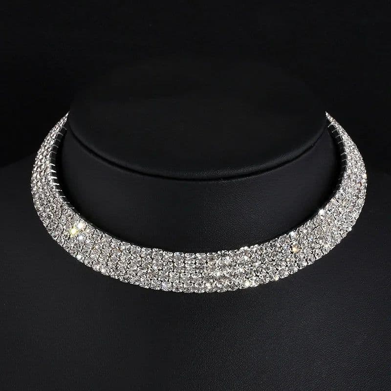 image-Rhinestone Choker Necklaces Torques Collar Women Statement Jewelry Girl Imitation Pearls Necklace 5 Styles