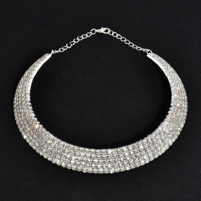 image-Rhinestone Choker Necklaces Torques Collar Women Statement Jewelry Girl Imitation Pearls Necklace 5 Styles