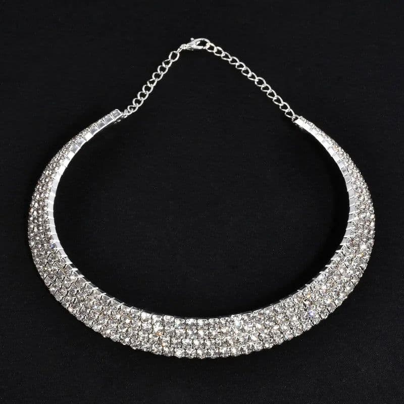 image-Rhinestone Choker Necklaces Torques Collar Women Statement Jewelry Girl Imitation Pearls Necklace 5 Styles