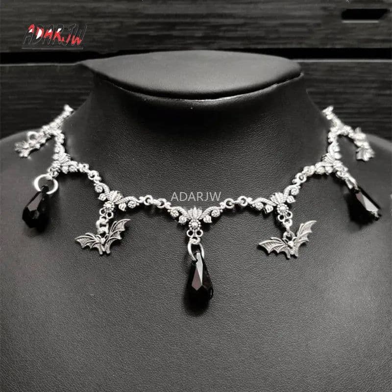 image-Gothic Black Velvet Choker Bat Necklace Victorian Creativity Gorgeous Punk Jewelry Fashion Party Women Halloween Gift