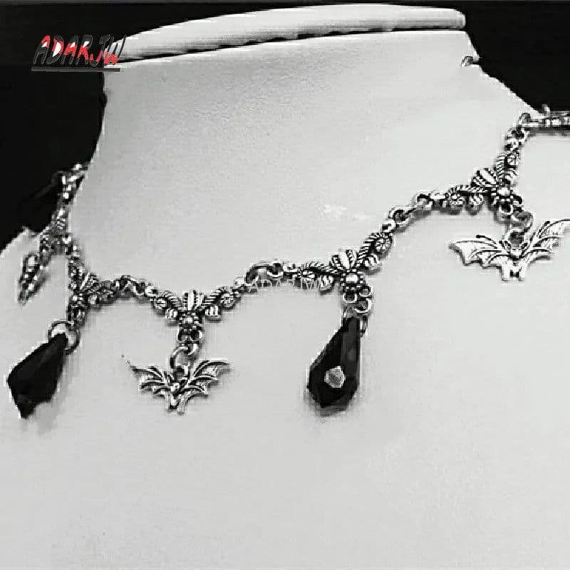 image-Gothic Black Velvet Choker Bat Necklace Victorian Creativity Gorgeous Punk Jewelry Fashion Party Women Halloween Gift