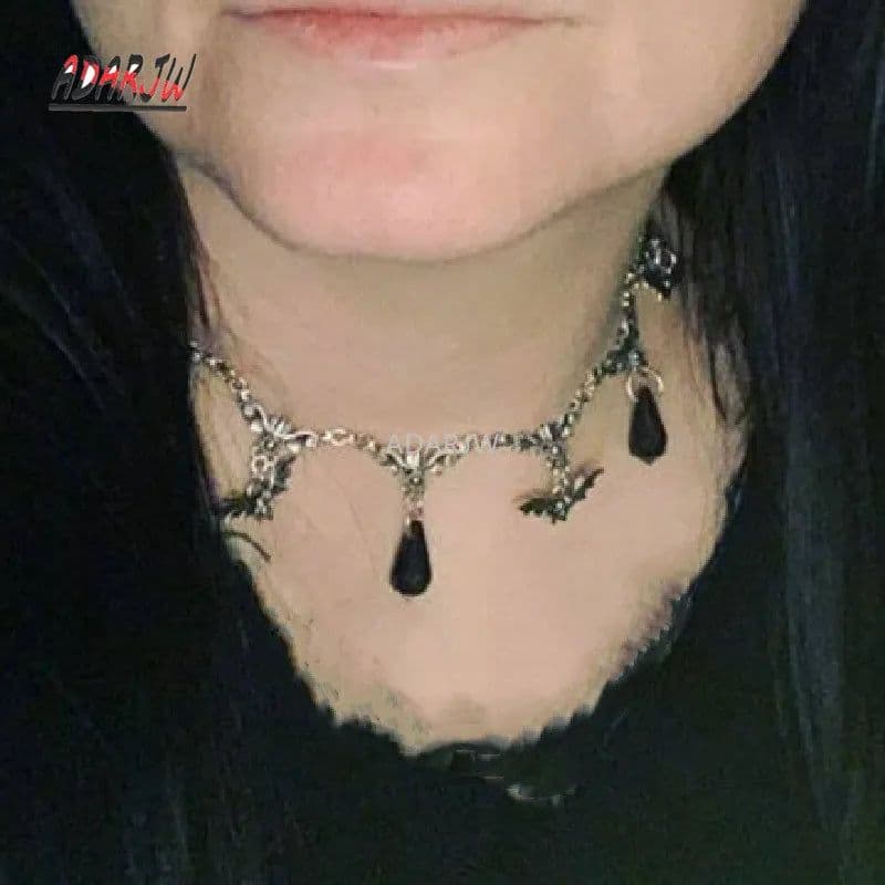 image-Gothic Black Velvet Choker Bat Necklace Victorian Creativity Gorgeous Punk Jewelry Fashion Party Women Halloween Gift