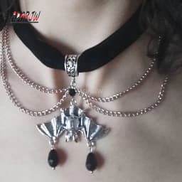 image-Gothic Black Velvet Choker Bat Necklace Victorian Creativity Gorgeous Punk Jewelry Fashion Party Women Halloween Gift