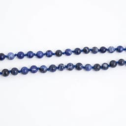 image-108 Mala Natural Sodalite Lapis Lazuli Handmade Beaded Knot Meditation Yoga Anniversary Big Buddha Head Tassel Long Necklace