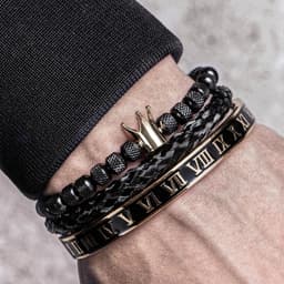 image-Luxury Enamel Roman Bracelet Royal Crown Charm Men Stainless Steel Geometry Pulseiras Open Adjustable Bracelets Couple Jewelry