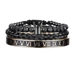 image-Luxury Enamel Roman Bracelet Royal Crown Charm Men Stainless Steel Geometry Pulseiras Open Adjustable Bracelets Couple Jewelry