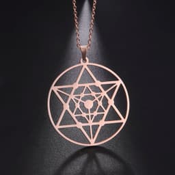 image-LIKGREAT Flower of Life Pendant Necklace for Women Mandala Chakra Hollow Stainless Steel Charms Jewelry Geometry Amulet Gift
