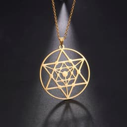 image-LIKGREAT Flower of Life Pendant Necklace for Women Mandala Chakra Hollow Stainless Steel Charms Jewelry Geometry Amulet Gift