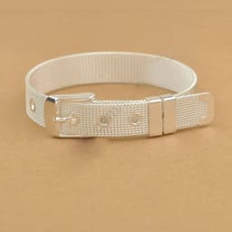 image-Fashionable Belt Design Pure 925 Sterling Silver Fine Jewelry Bracelet 2 Size Options For Woman Man