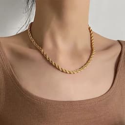 image-5mm stainless steel Gothic metal Twisted rope Chain Necklaces Simple men's and women's necklaces Jewelry wholesale
