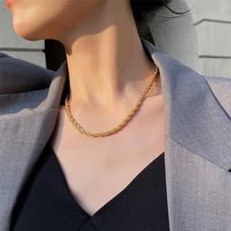 image-5mm stainless steel Gothic metal Twisted rope Chain Necklaces Simple men's and women's necklaces Jewelry wholesale
