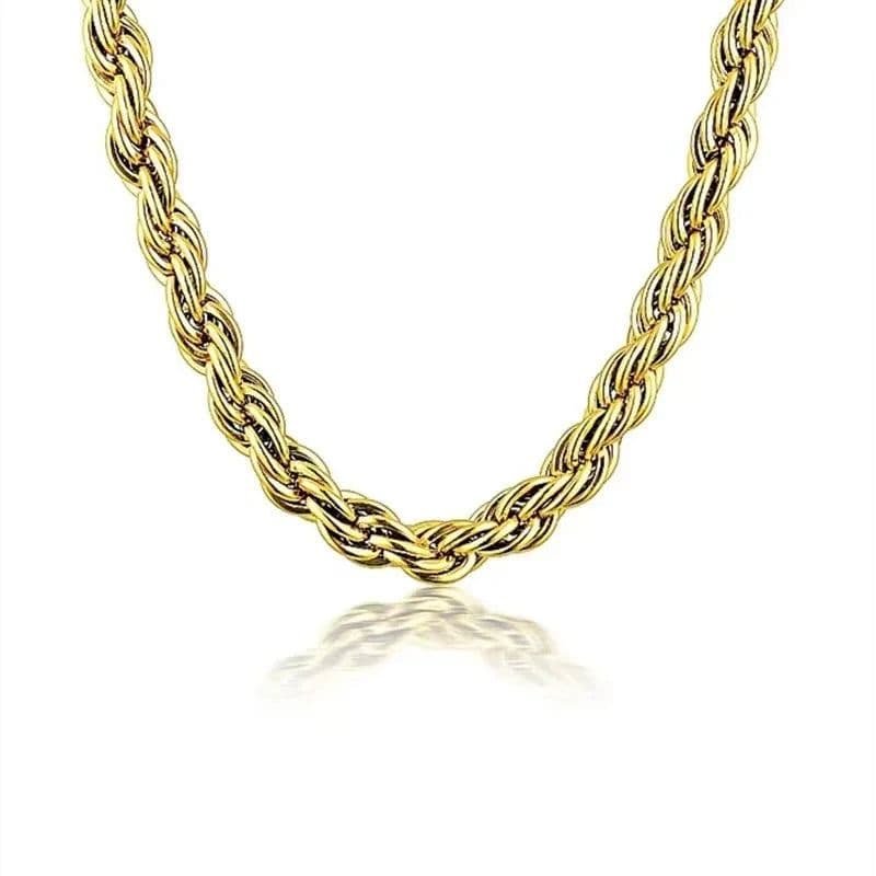 image-5mm stainless steel Gothic metal Twisted rope Chain Necklaces Simple men's and women's necklaces Jewelry wholesale