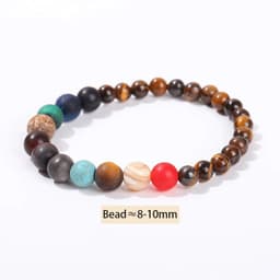 image-JD Natural Stone Eight Planets Bead Bracelets Men Women Universe Seven Chakra Bangle Yoga Energy Galaxy Solar Wristband Jewelry