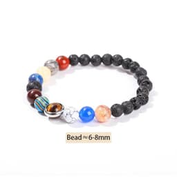 image-JD Natural Stone Eight Planets Bead Bracelets Men Women Universe Seven Chakra Bangle Yoga Energy Galaxy Solar Wristband Jewelry