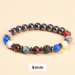 image-JD Natural Stone Eight Planets Bead Bracelets Men Women Universe Seven Chakra Bangle Yoga Energy Galaxy Solar Wristband Jewelry