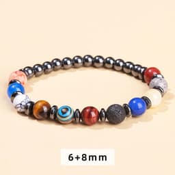 image-JD Natural Stone Eight Planets Bead Bracelets Men Women Universe Seven Chakra Bangle Yoga Energy Galaxy Solar Wristband Jewelry