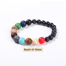 image-JD Natural Stone Eight Planets Bead Bracelets Men Women Universe Seven Chakra Bangle Yoga Energy Galaxy Solar Wristband Jewelry