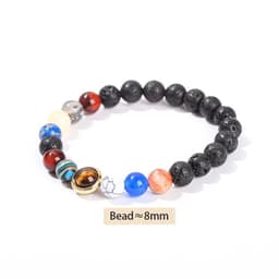 image-JD Natural Stone Eight Planets Bead Bracelets Men Women Universe Seven Chakra Bangle Yoga Energy Galaxy Solar Wristband Jewelry
