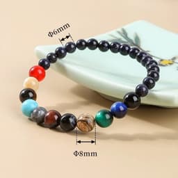 image-JD Natural Stone Eight Planets Bead Bracelets Men Women Universe Seven Chakra Bangle Yoga Energy Galaxy Solar Wristband Jewelry
