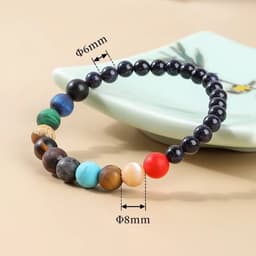 image-JD Natural Stone Eight Planets Bead Bracelets Men Women Universe Seven Chakra Bangle Yoga Energy Galaxy Solar Wristband Jewelry