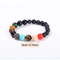 image-JD Natural Stone Eight Planets Bead Bracelets Men Women Universe Seven Chakra Bangle Yoga Energy Galaxy Solar Wristband Jewelry